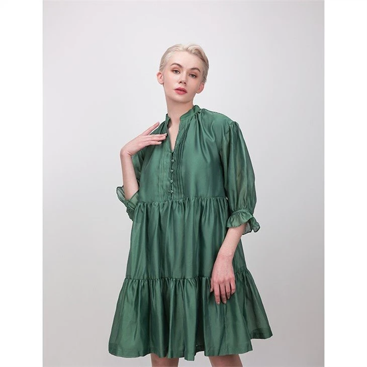 pleat midi dress